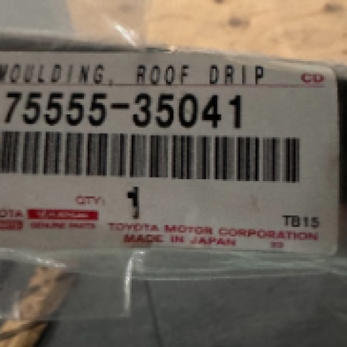 Honda 75555-35041 Roof Drip Side Finish, Center Left; Roof Drip Side Finish, Center Right. Fits 4 Runner With sunroof, center.