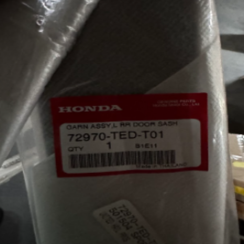 Genuine Honda 72970-TED-T01 Garnish Assy., L. RR. Door Sash