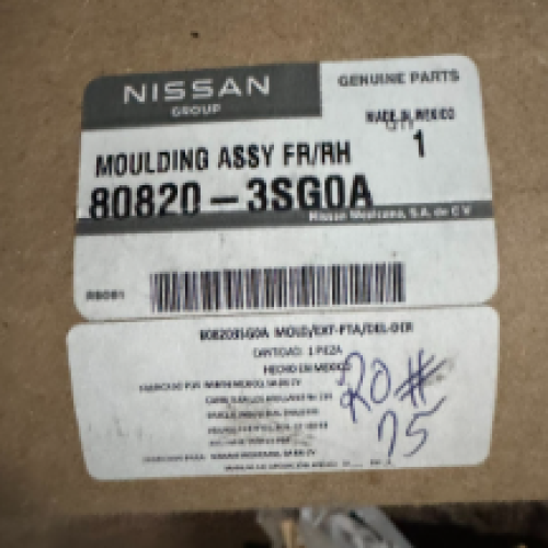 Nissan 80820-3SG0A Moulding Assy-Front Door Outside,RH